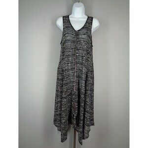 Comfy USA Sharkbite Handkerchief Hem Zip Long Knit Cardigan Duster Small New